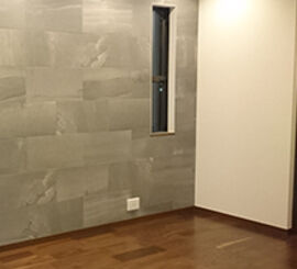 マンションの大型タイルを用いた内装工事